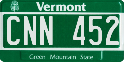 VT license plate CNN452