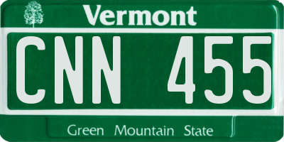 VT license plate CNN455