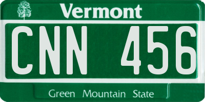 VT license plate CNN456