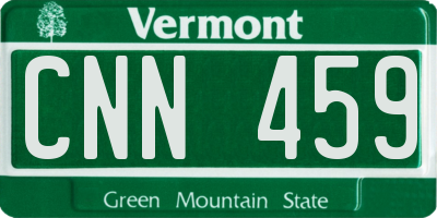 VT license plate CNN459