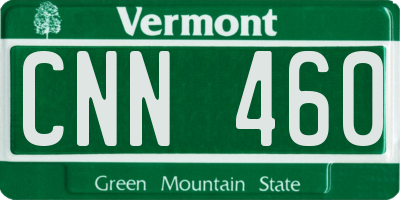 VT license plate CNN460