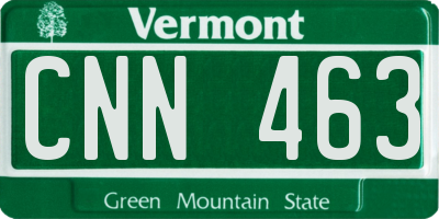 VT license plate CNN463