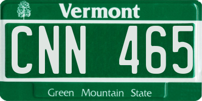 VT license plate CNN465