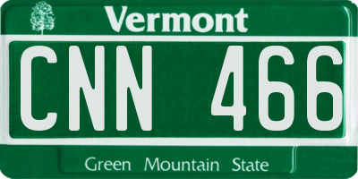 VT license plate CNN466