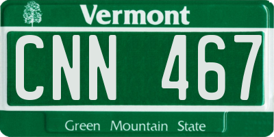 VT license plate CNN467