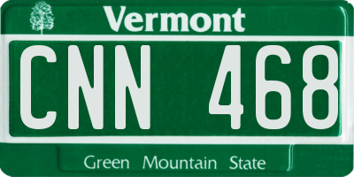 VT license plate CNN468