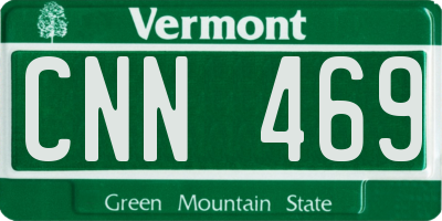 VT license plate CNN469