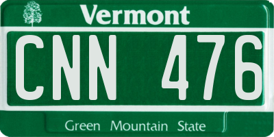 VT license plate CNN476