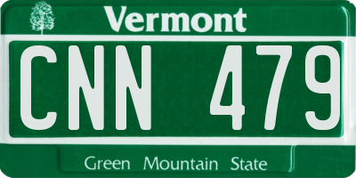 VT license plate CNN479