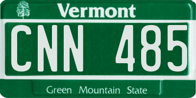 VT license plate CNN485