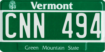 VT license plate CNN494