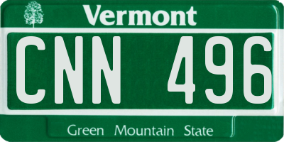 VT license plate CNN496