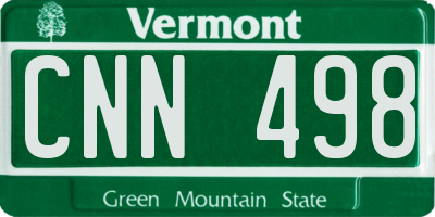 VT license plate CNN498