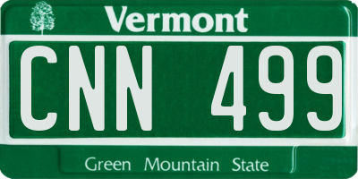 VT license plate CNN499