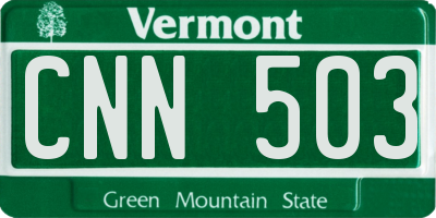 VT license plate CNN503