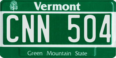 VT license plate CNN504