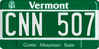 VT license plate CNN507