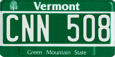 VT license plate CNN508