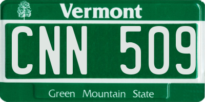 VT license plate CNN509