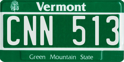 VT license plate CNN513