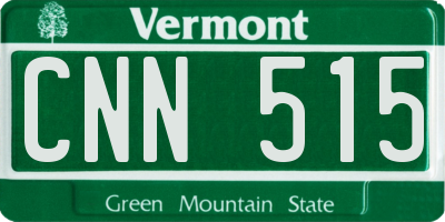 VT license plate CNN515