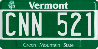 VT license plate CNN521