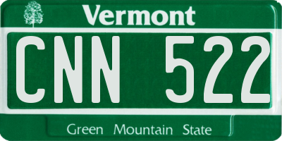 VT license plate CNN522