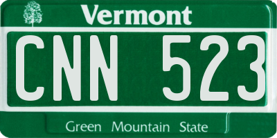 VT license plate CNN523