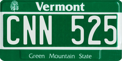 VT license plate CNN525