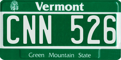 VT license plate CNN526