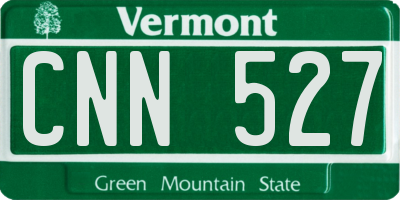 VT license plate CNN527