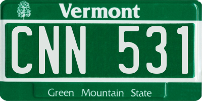 VT license plate CNN531