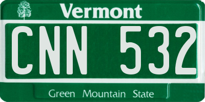 VT license plate CNN532