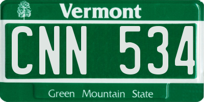 VT license plate CNN534