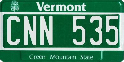 VT license plate CNN535