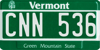 VT license plate CNN536