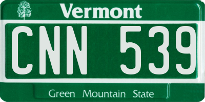 VT license plate CNN539