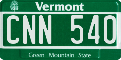 VT license plate CNN540