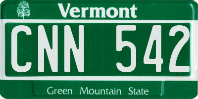VT license plate CNN542