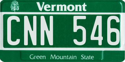 VT license plate CNN546