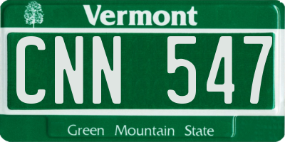 VT license plate CNN547