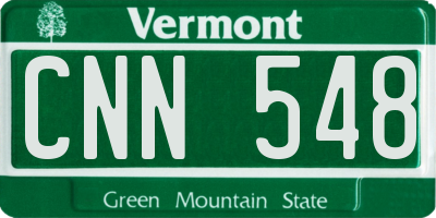 VT license plate CNN548