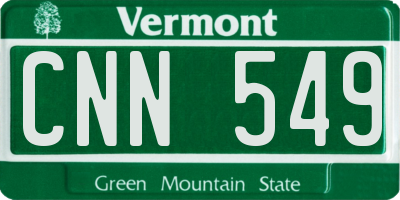 VT license plate CNN549