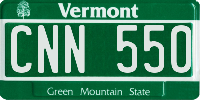VT license plate CNN550