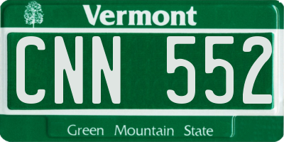 VT license plate CNN552