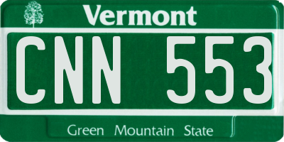 VT license plate CNN553