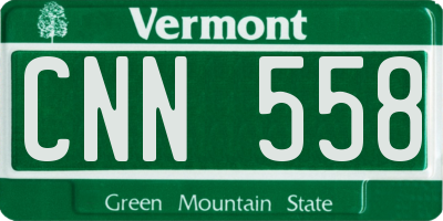 VT license plate CNN558