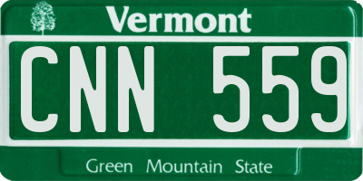 VT license plate CNN559