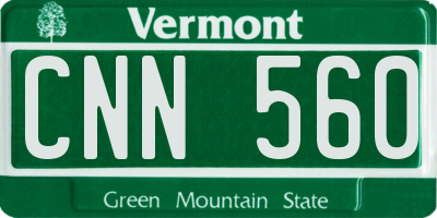 VT license plate CNN560