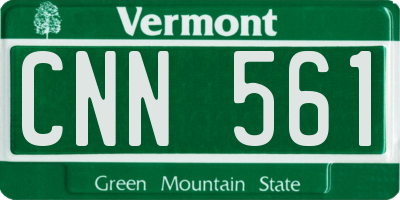 VT license plate CNN561
